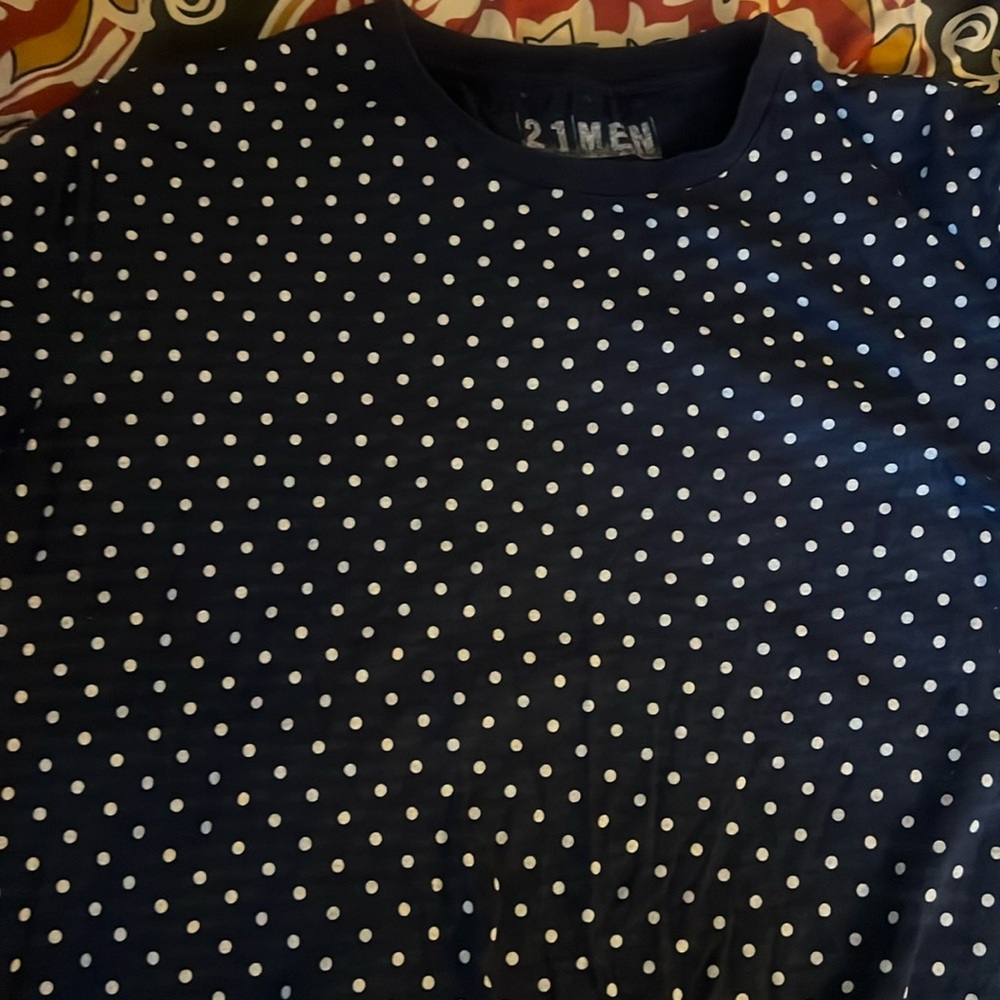 Polk a dot blue forever 21 men’s shirt